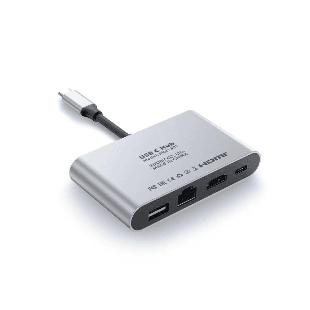 Infobit USB Type-C Hub HDMI RJ45 USB 3.0 with PD - genuine Infobit product photo Kenya